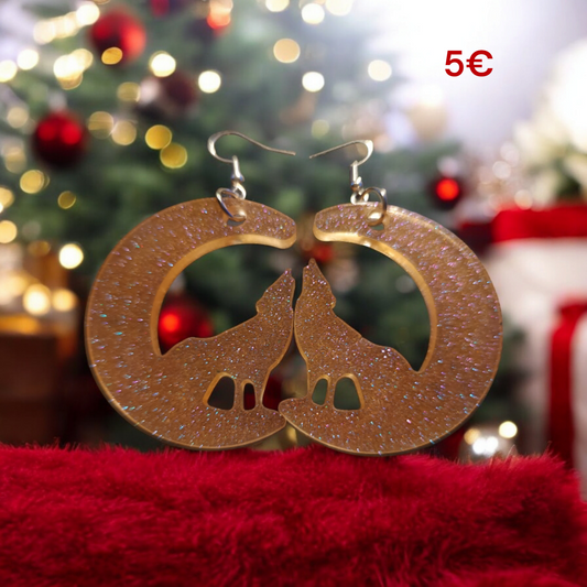 Boucles d'oreilles Loup